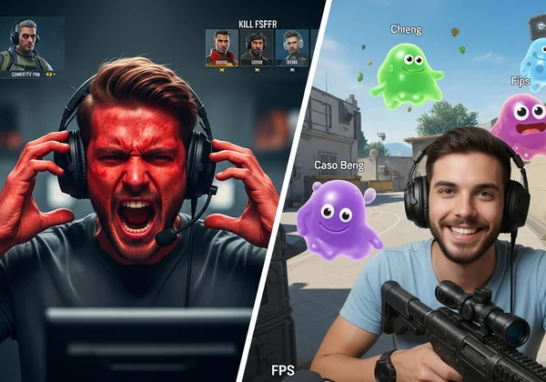 Stressful competitive FPS vs. fun casual game.