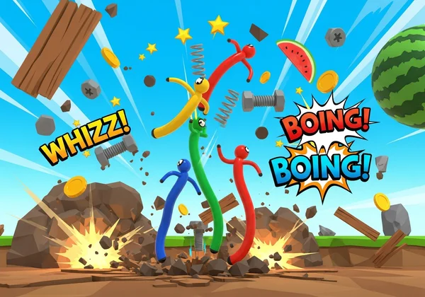 Cartoonish ragdoll physics in Funny Shooter 2