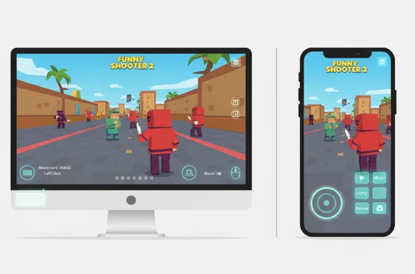 Funny Shooter 2 gameplay on desktop and mobile